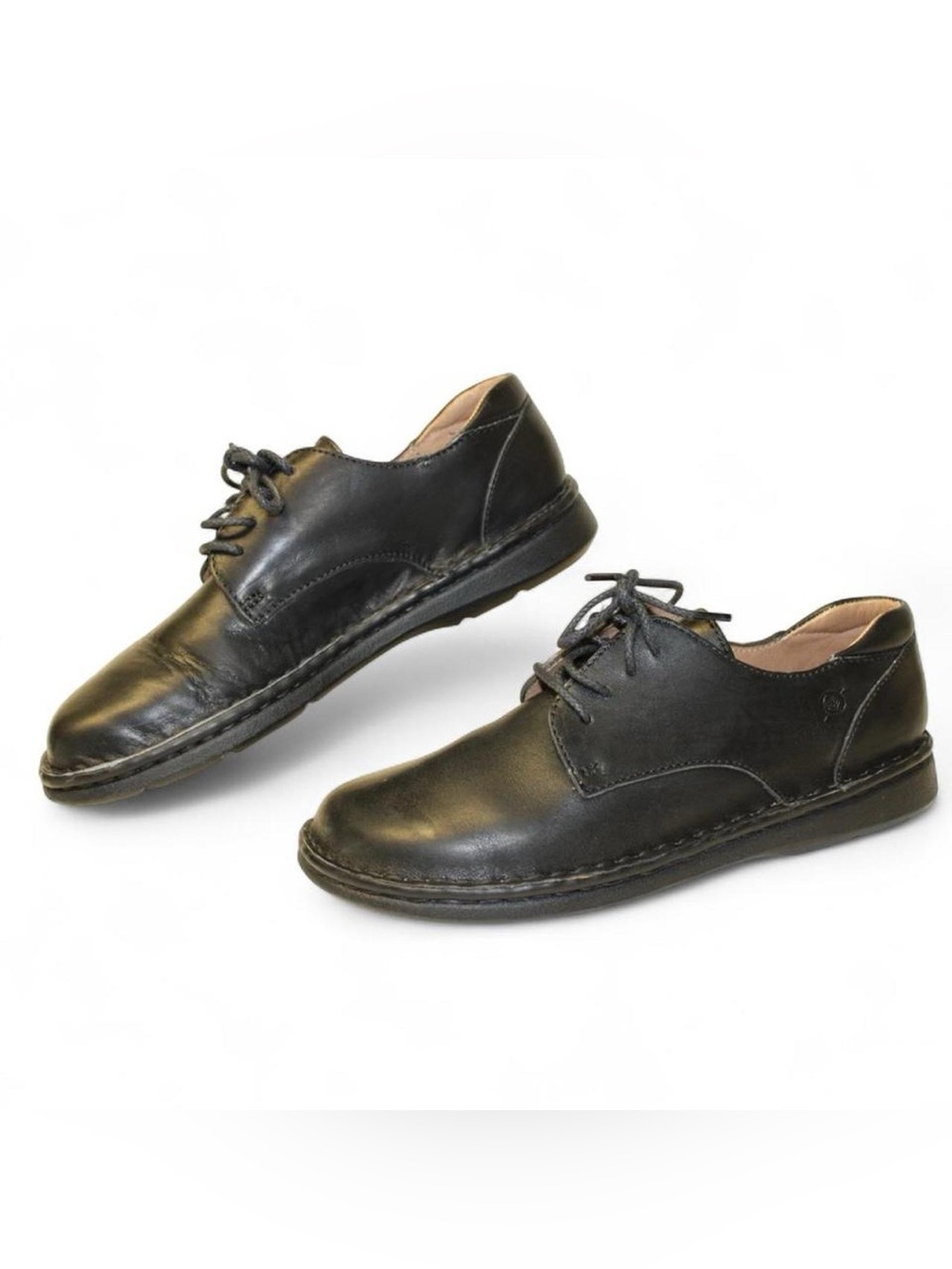 Born Black Leather Women's Lace-Up Flats